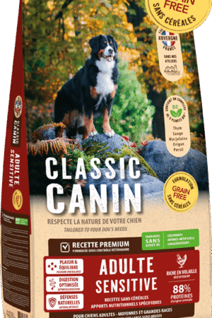 Croquettes Chien Sans Céréales Volaille – Classic Canin Adulte Moyennes & Grandes Races 12kg
