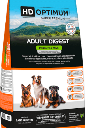 Croquettes Chien Digestives Medium & Maxi – HD Optimum Professionnel Adult Digest (3 kg / 12 kg)