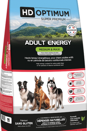 Croquettes Chien Actif & Sportif – Medium & Maxi – HD Optimum Professionnel Adult Energy 12 kg