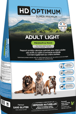 Croquettes Chien Adulte Light Medium & Maxi – HD Optimum Professionnel Contrôle du Poids