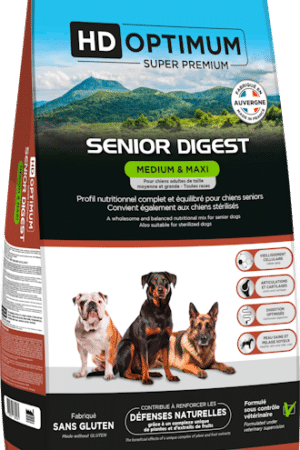 Croquettes Chien Senior Digest Moyennes & Grandes Races – HD Optimum Professionnel 12 kg