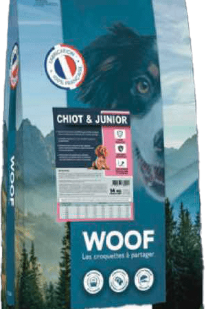 Croquettes Chiot & Junior Toutes Races – WOOF Croissance 4 kg / 14 kg